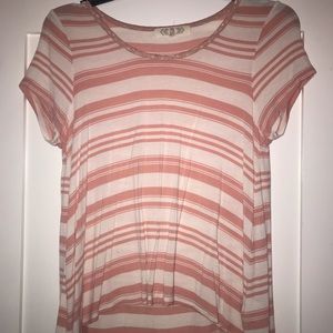 Pink and White/light cream soft blouse